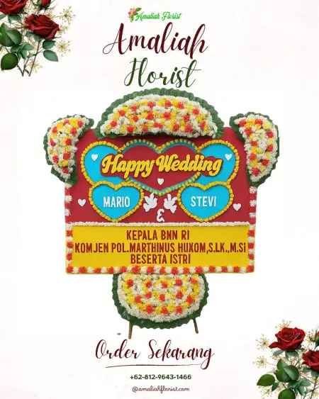 Papan Bunga Pernikahan Senting